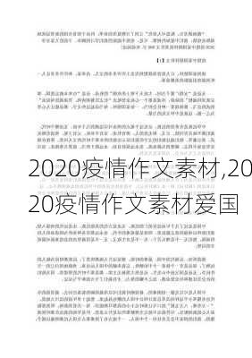 2020疫情作文素材,2020疫情作文素材爱国-第3张图片-二喜范文网