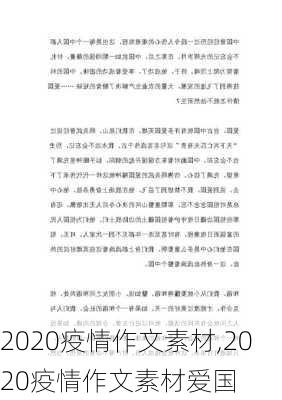 2020疫情作文素材,2020疫情作文素材爱国-第2张图片-二喜范文网