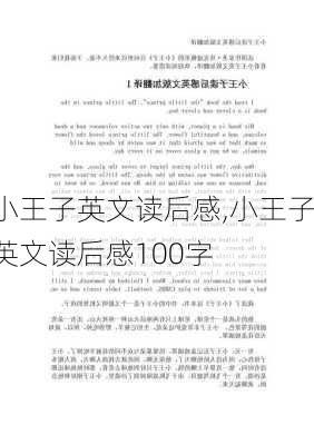 小王子英文读后感,小王子英文读后感100字