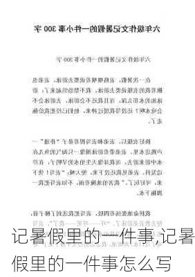 记暑假里的一件事,记暑假里的一件事怎么写-第3张图片-二喜范文网