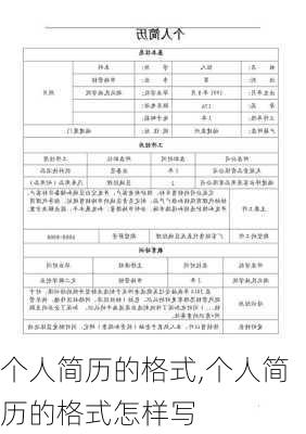 个人简历的格式,个人简历的格式怎样写-第2张图片-二喜范文网