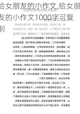 给女朋友的小作文,给女朋友的小作文1000字可复制-第3张图片-二喜范文网