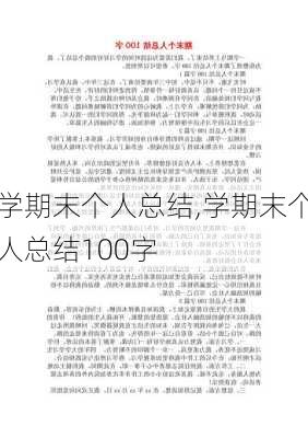 学期末个人总结,学期末个人总结100字-第1张图片-二喜范文网