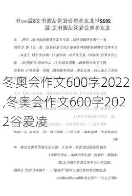 冬奥会作文600字2022,冬奥会作文600字2022谷爱凌