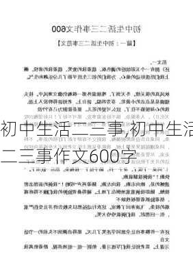 初中生活二三事,初中生活二三事作文600字