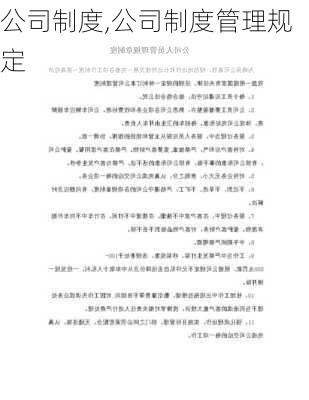 公司制度,公司制度管理规定