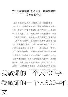 我敬佩的一个人300字,我敬佩的一个人300字作文-第1张图片-二喜范文网