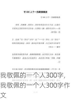 我敬佩的一个人300字,我敬佩的一个人300字作文-第2张图片-二喜范文网