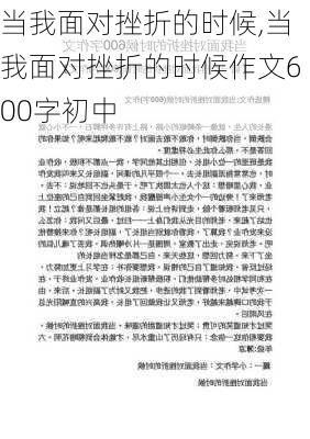 当我面对挫折的时候,当我面对挫折的时候作文600字初中-第1张图片-二喜范文网