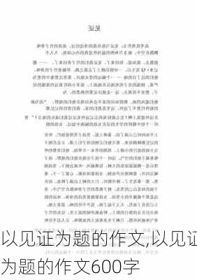 以见证为题的作文,以见证为题的作文600字-第3张图片-二喜范文网