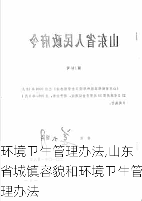 环境卫生管理办法,山东省城镇容貌和环境卫生管理办法-第1张图片-二喜范文网