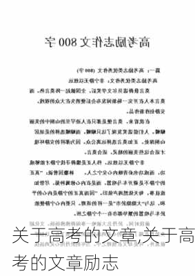 关于高考的文章,关于高考的文章励志-第3张图片-二喜范文网