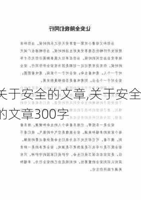 关于安全的文章,关于安全的文章300字-第2张图片-二喜范文网