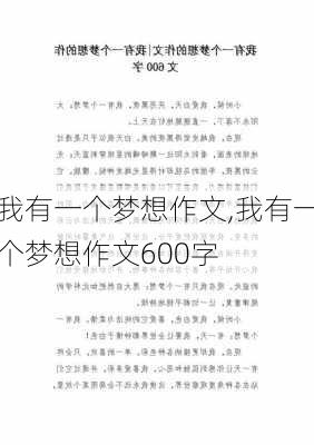 我有一个梦想作文,我有一个梦想作文600字