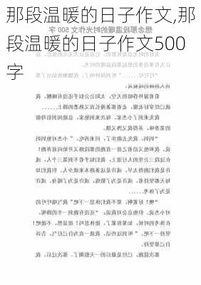 那段温暖的日子作文,那段温暖的日子作文500字-第3张图片-二喜范文网