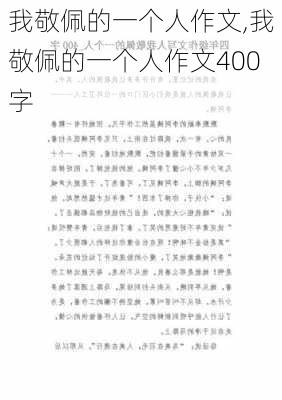 我敬佩的一个人作文,我敬佩的一个人作文400字-第2张图片-二喜范文网