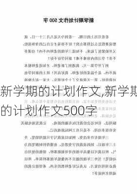 新学期的计划作文,新学期的计划作文500字