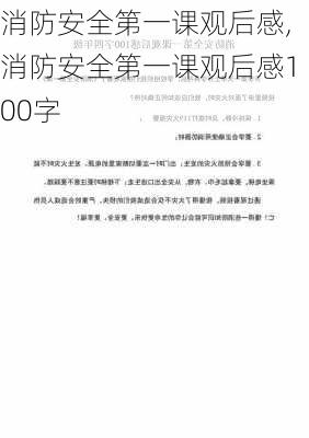 消防安全第一课观后感,消防安全第一课观后感100字