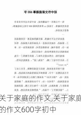 关于家庭的作文,关于家庭的作文600字初中-第1张图片-二喜范文网