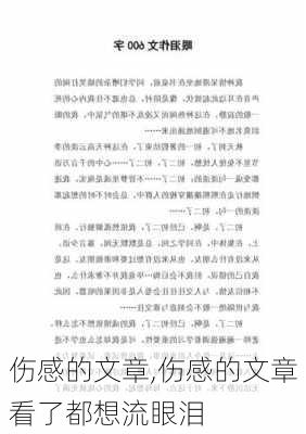 伤感的文章,伤感的文章看了都想流眼泪-第1张图片-二喜范文网