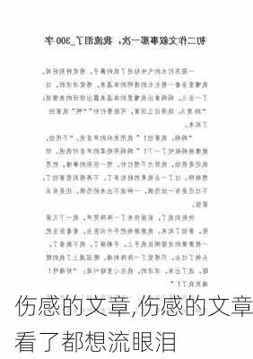 伤感的文章,伤感的文章看了都想流眼泪-第2张图片-二喜范文网