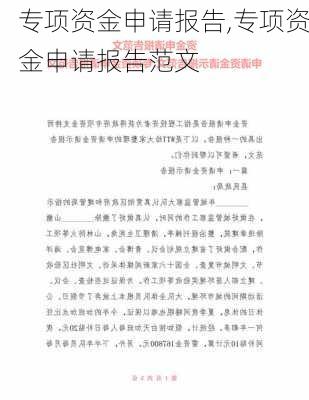 专项资金申请报告,专项资金申请报告范文