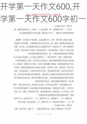 开学第一天作文600,开学第一天作文600字初一