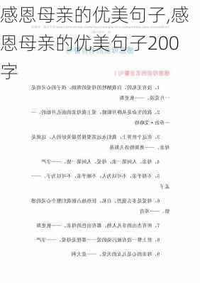 感恩母亲的优美句子,感恩母亲的优美句子200字-第2张图片-二喜范文网