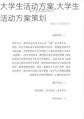 大学生活动方案,大学生活动方案策划-第2张图片-二喜范文网