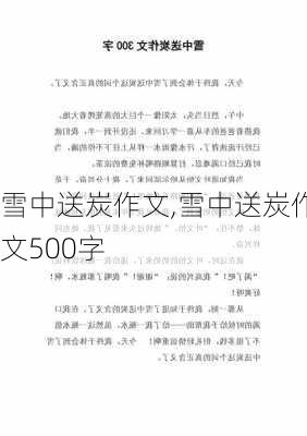 雪中送炭作文,雪中送炭作文500字-第2张图片-二喜范文网