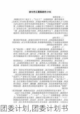 团委计划,团委计划书