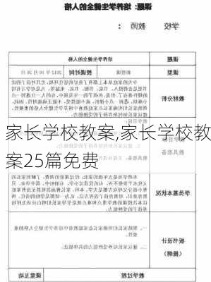 家长学校教案,家长学校教案25篇免费-第2张图片-二喜范文网